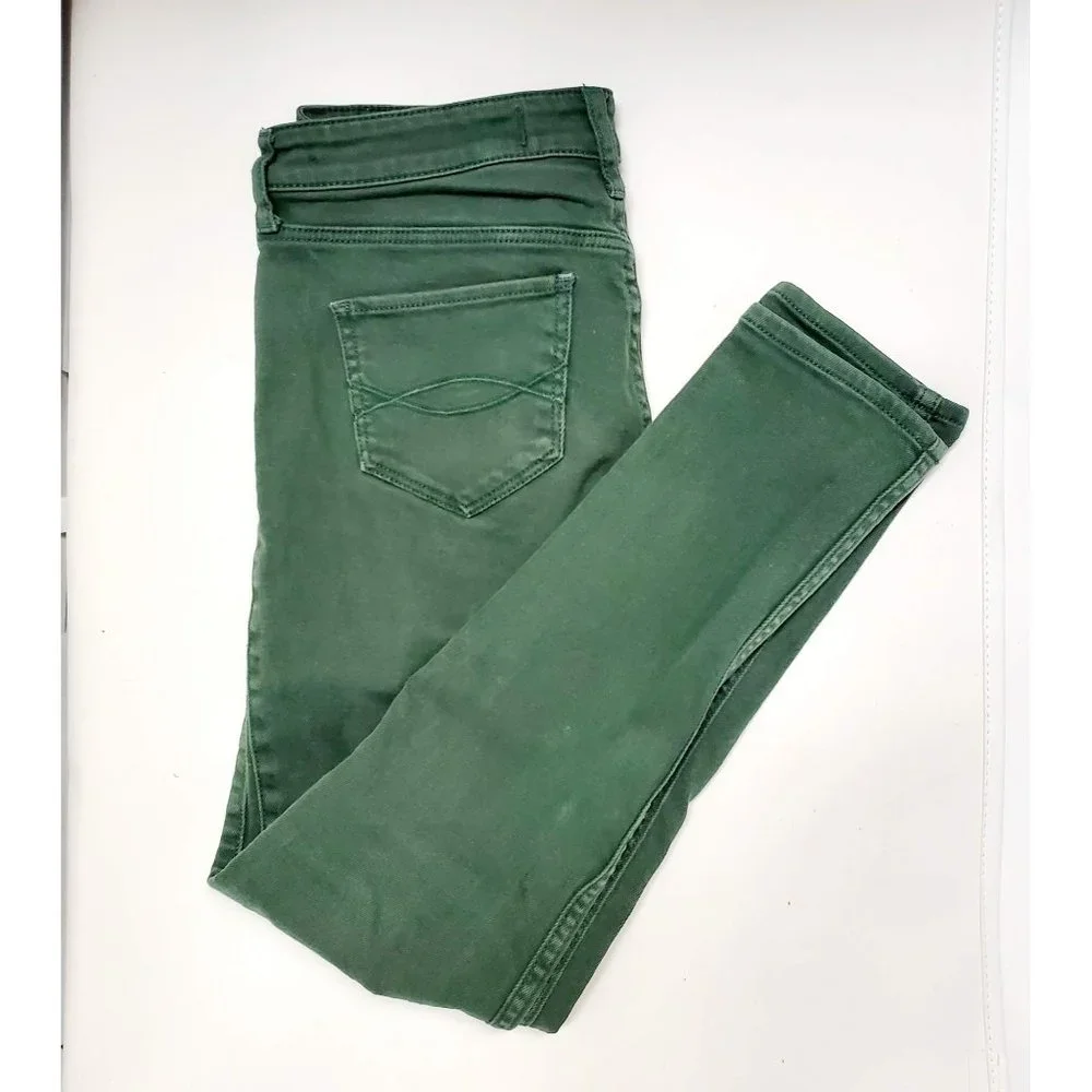Abercrombie & Finch Skinny Jean Green Women's Size 4 (WP229) - Picture 1 of 8